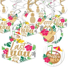 Big Dot of Happiness Last Luau - Tropical Bachelorette Party and Bridal Shower Hanging Decor - Party Decoration Swirls - Set of 40