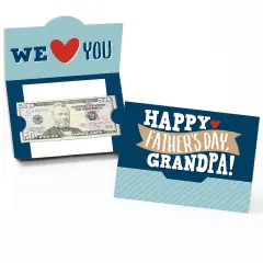 Big Dot of Happiness Grandpa, Happy Father's Day - We Love Grandfather Money and Gift Card Holders - Set of 8