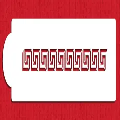 Greek Key Cake Stencil Side | C481 by Designer Stencils | Cake Decorating Tools | Baking Stencils for Royal Icing, Airbrush, Dusting Powder | Reusable Plastic Food Grade Stencil for Cakes | Easy to Use & Clean Cake Stencil