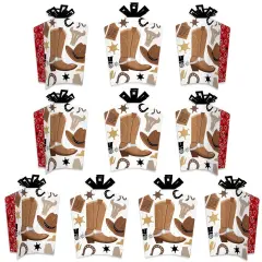 Big Dot of Happiness Western Hoedown - Table Decorations - Wild West Cowboy Party Fold and Flare Centerpieces - 10 Count