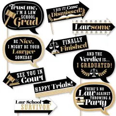 Big Dot of Happiness Funny Law School Grad - Future Lawyer Graduation Party Photo Booth Props Kit - 10 Piece
