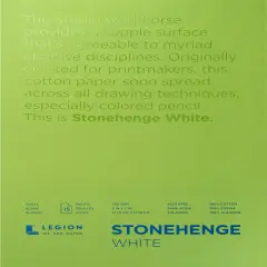 Stonehenge 100% Cotton Paper Pad 5"X7" 15 Sheets/Pkg -White 250gsm