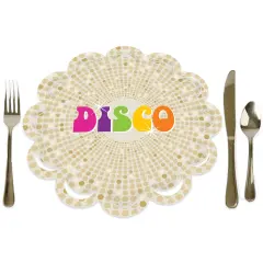 Big Dot of Happiness 70&rsquo;s Disco - 1970s Disco Fever Party Round Table Decorations - Paper Chargers - Place Setting For 12