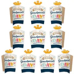 Big Dot of Happiness Happy Grandparents Day - Table Decorations - Grandma & Grandpa Party Fold and Flare Centerpieces - 10 Count