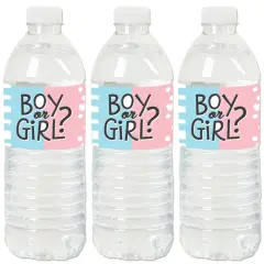 Big Dot of Happiness Baby Gender Reveal - Team Boy or Girl Party Water Bottle Sticker Labels - Set of 20