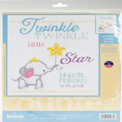 Janlynn Counted Cross Stitch Kit 9"X12"-Twinkle Twinkle Little Star