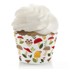 Big Dot of Happiness Wild Mushrooms - Red Toadstool Party Decorations - Party Cupcake Wrappers - Set of 12