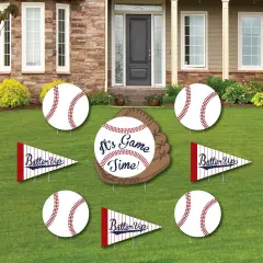 Big Dot of Happiness Batter Up - Baseball - Yard Sign & Outdoor Lawn Decorations - Baby Shower or Birthday Party Yard Signs - Set of 8