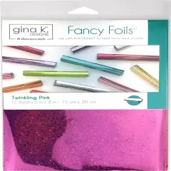 Gina K Designs Fancy Foil 6"X8" 12/Pkg-Twinkling Pink Holographic