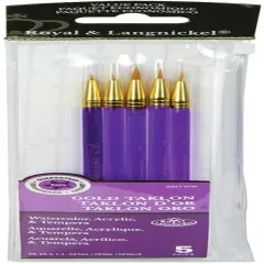 Royal & Langnickel(R) Gold Taklon Value Pack Brush Set-Acrylic Handle 5/Pkg