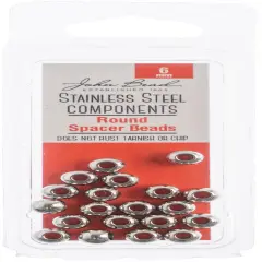 John Bead Stainless Steel Round Spacer Bead 20/Pkg-6mm