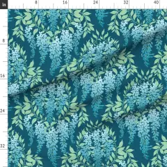 Various Fabrics by the Yard or Fat Quarter Art Deco Floral Garden Botanical Cottagecore Wisteria Vine Custom Printed Fabric by Spoonflower