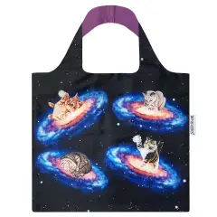Wrapables AllyBag Collection Reusable Shopping Bag Galaxy Cats