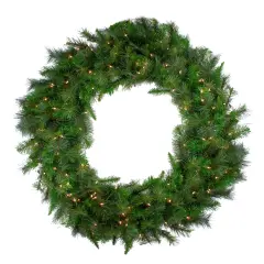Northlight Real Touch&trade;️ Pre-Lit Canyon Pine Artificial Christmas Wreath - 60" - Clear LED Lights Green