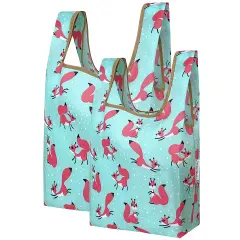 Wrapables JoliBag Collection Reusable Shopping Bag (Set of 2) Squirrels