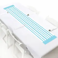 Big Dot of Happiness Blue Stripes - Petite Simple Party Paper Table Runner - 12 x 60 inches