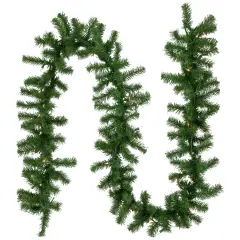 Northlight 9' x 10" Pre-Lit Dorchester Pine Artificial Christmas Garland, Clear Lights Green