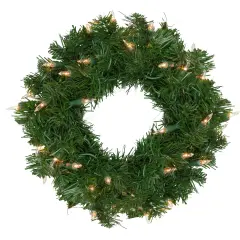 Northlight Pre-Lit Artificial Deluxe Windsor Pine Christmas Wreath - 12" - Clear Lights Green