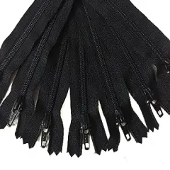Black YKK Zippers 12 inch for Skirts Dresses Pouches Bags Pack of 10 no.3 Zippers