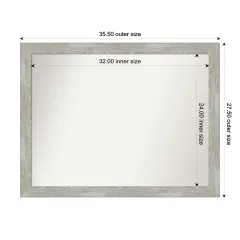 Dove Greywash Narrow Non-Beveled Custom Framed Bathroom Vanity Wall Mirror