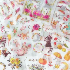 Wrapables Washi Scrapbooking Stickers Box Set Peach Floral