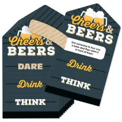 Big Dot of Happiness Cheers and Beers Happy Birthday - Birthday Party Game Pickle Cards -&nbsp; Dare, Drink, Think Pull Tabs - Set of 12