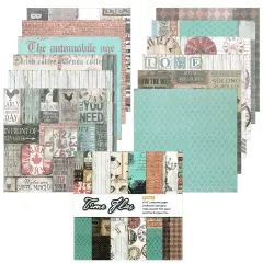 Wrapables 6x6 Decorative Single-Sided Scrapbook Paper for Arts & Crafts Projects, Scrapbooking, Card-Making Coffee & Clocks