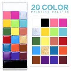 Face Body Paint Oil Palette, Professional Flash Non Toxic Safe Tattoo Halloween FX Party Artist Fancy Makeup Painting Kit For Kids and Adult