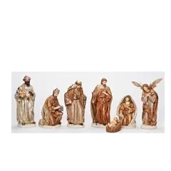 Roman 7-Piece Christmas Nativity Figurine Set - 12" Brown