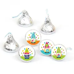 Big Dot of Happiness Gnome Birthday - Happy Birthday Party Round Candy Sticker Favors - Labels Fits Hershey&rsquo;s Kisses (1 sheet of 108)