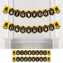 Big Dot of Happiness Sasquatch Crossing - Bigfoot Party or Birthday Party Bunting Banner - Party Decorations - Bigfoot Crossing