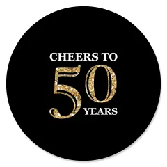 Big Dot of Happiness Adult 50th Birthday - Gold - Birthday Party Circle Sticker Labels - 24 Count