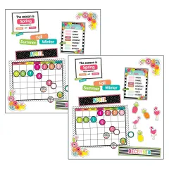 Simply Stylish Tropical Pineapple Calendar Bulletin Board Set, 2 Sets
