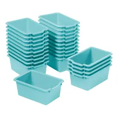 Scoop Front Storage Bins, Multipurpose Organization, 25-Pack Seafoam