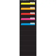 File Organizer 10-Pocket Chart, 14" x 46-1/2", Black