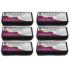 Whiteboard Eraser, Felt/Foam, Gray and Black, Pack of 6
