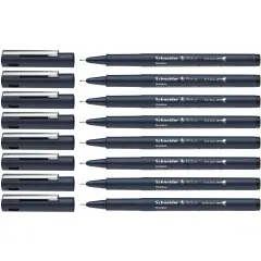 Pictus Fineliners, Wallet, 8 Pieces, Black Ink, Assorted Sizes