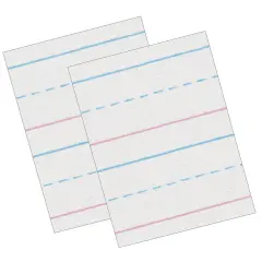 Sulphite Handwriting Paper, Dotted Midline, Grade 1, 5/8" x 5/16" x 5/16" Ruled Long, 10-1/2" x 8", 500 Sheets Per Pack, 2 Packs