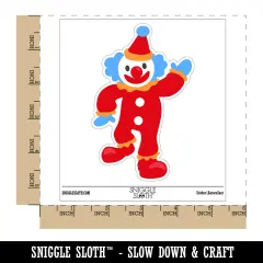 Waving Clown Circus Carnival Waterproof Vinyl Phone Tablet Laptop Water Bottle Sticker Set - 5 Pack