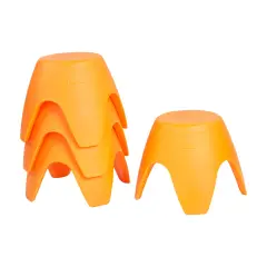 Ayana Stool Set, Flexible Seating, 4-Pack Orange