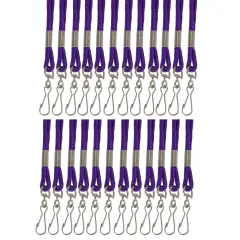 Standard Lanyard Hook Rope Style, Purple, Pack of 24