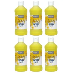 Little Masters&reg; Washable Tempera Paint, Yellow, 16 oz., Pack of 6