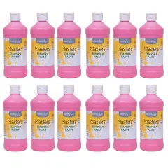 Little Masters&reg; Tempera Paint, Pink, 16 oz., Pack of 12