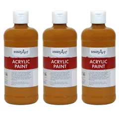 Acrylic Paint 16 oz, Raw Sienna, Pack of 3