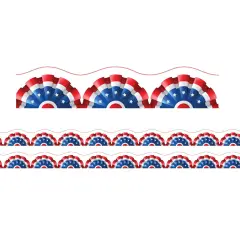 Borders/Trims, Magnetic, Scallop Cut - 1-1/2" x 24", Patriotic Theme, 24' per Pack, 2 Packs