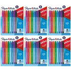 InkJoy 100ST Ballpoint Pens, Medium Point, Assorted Ink, 8 Per Pack, 6 Packs