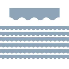 Cottage Blue Scalloped Border Trim, 35 Feet Per Pack, 6 Packs
