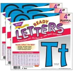 Blue 4" Playful Combo Ready Letters&reg;, 3 Packs