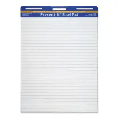 Easel Pad, Self-Adhesive, White, 1" Ruled 25" x 30", 25 Sheets