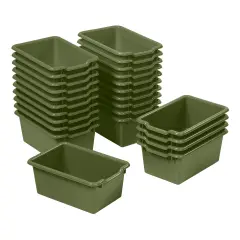Scoop Front Storage Bins, Multipurpose Organization, 25-Pack Hunter Green